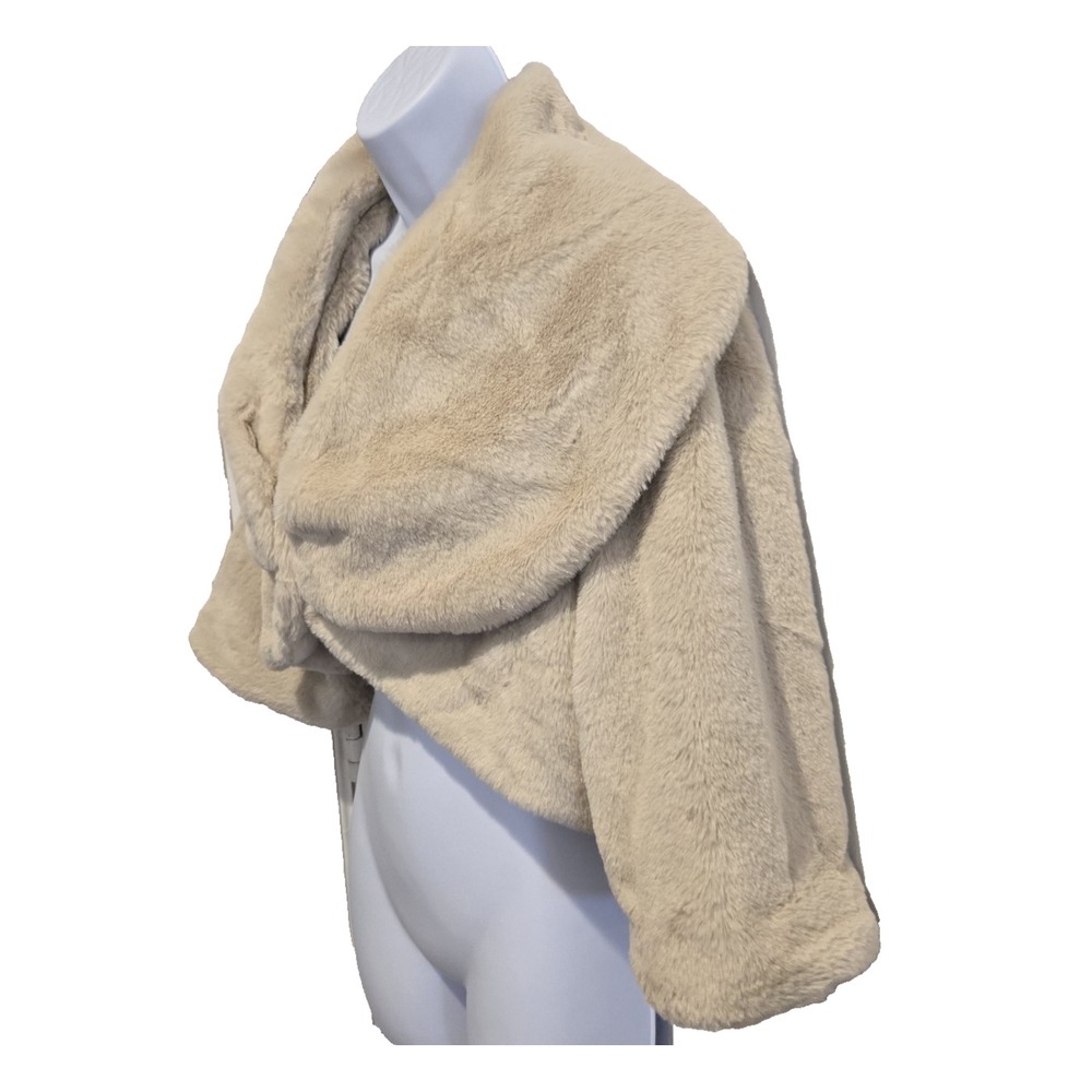 NWT Laundry Shelli Segal Women's Shrug Faux Fur Lined Bolero Formal Cover‎ Large - Picture 6 of 13